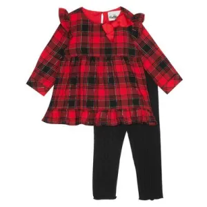 Rare Editions Baby Girls Plaid Top and Leggings, 2 Piece Set - Red